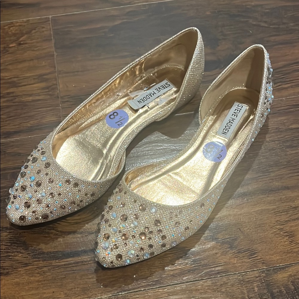 Steve Madden Women's Gold Embellished Flats